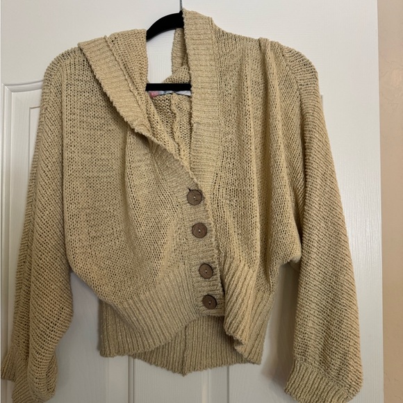 Free People Sweaters - Free People Slouchy Chunky Knit Cardigan With Hood